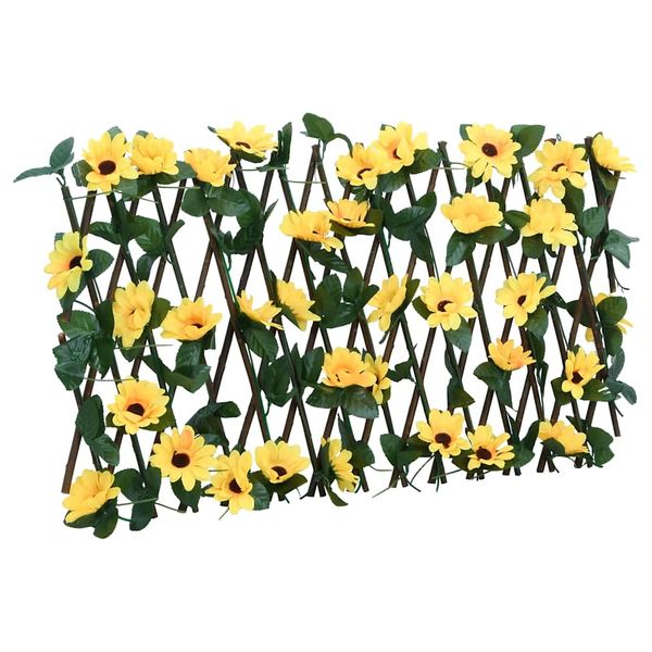 vidaXL Rozťahovacia mriežka s umelým brečtanom žltá 180x20 cm