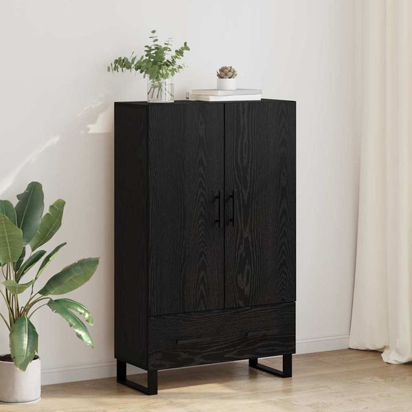 vidaXL Highboard Čierny dub 69,5 x 30 x 115 cm Kompozitné drevo