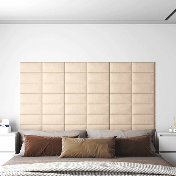 vidaXL Nástenný čelník 12 pcs 30 x 15 cm Krémová látka