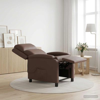 vidaXL Masážne relaxačné kreslo Hnedá Umelá koža
