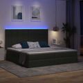 vidaXL LED úložná posteľ s matracom Tmavosivá 200 x 200 cm Látka