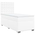 vidaXL Boxspring posteľ s matracom biela 90x190 cm umelá koža