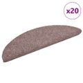 vidaXL Schodové rohože, samolepiace, 20 ks, 56x17x3 cm, svetlohnedé, polkruhové