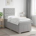 vidaXL Posteľ boxspring s matracom Svetlosivá 100 x 200 cm Látka