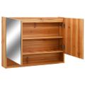 vidaXL LED kúpeľňová zrkadlová skrinka dubová 80x15x60 cm MDF