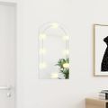 vidaXL Zrkadlo s LED svetlami 70x40 cm sklenené oblúkové
