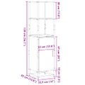 vidaXL Vysoká skrinka dymový dub 35,5x35x139 cm kompozitné drevo+kov