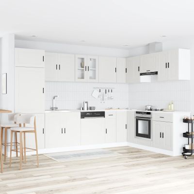 vidaXL Skriňa pod umývadlo Porto 2 pcs Biela Kompozitné drevo