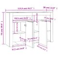 vidaXL Komoda s LED, tmavý dub 115,5x30x75 cm
