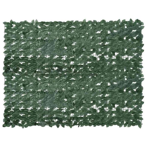 vidaXL Balkónová zástena s tmavozelenými listami 200x150 cm