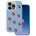 Puzdro Strawberry pre iPhone 14 Pro / 15 Pro 6,1" modré