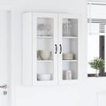 vidaXL Nástenný sklenený kabinet LUCCA Biela 80 x 31 x 100 cm