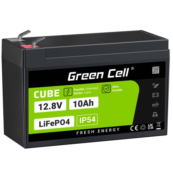 LFPGC12V10AH Green Cell batéria CUBE LiFePO4 10Ah 12.8V 128Wh