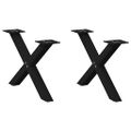 vidaXL Nohy konferenčného stolíka v tvare X, 2 ks, čierne, 60 x (30-31) cm, oceľové