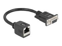 Sériový adaptér - DB-9 (F) do RJ-45 (F) - 20 cm - krídlové skrutky - čierna