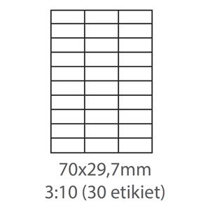etikety Samolepiace 70x29,7 univerzálne biele 30ks/A4 (100 listov A4/bal.)