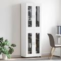 vidaXL Highboard FLORIN 60 x 35 x 182 cm Biela Kompozitné drevo