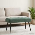 vidaXL Lavica s gombíkovým prešívaním Morská zelená 80 x 40 x 46 cm