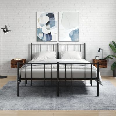 vidaXL Nástenné nočné stolíky 2 ks dymový dub 35x35x20 cm
