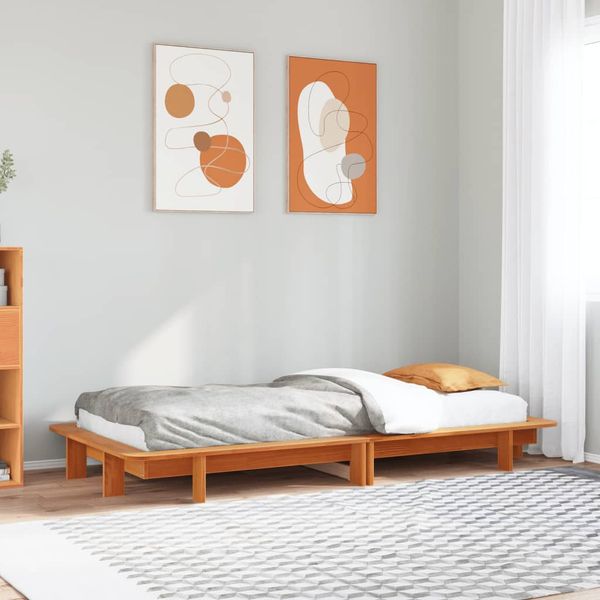 vidaXL Posteľ bez matraca voskovo hnedá 90x190cm masívna borovica
