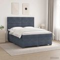 vidaXL Posteľ boxspring s matracom Tmavosivá 160 x 200 cm Zamat