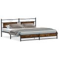 vidaXL Kovový posteľný rám bez matraca dymový dub 200x200 cm