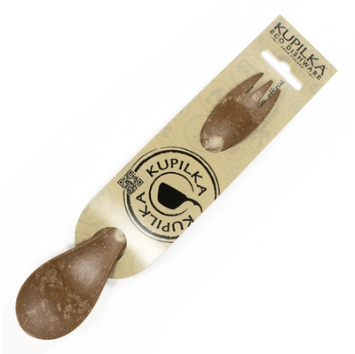 Kupilka S11K Spork Black vidlička + lyžička 20,5 cm, hnedá (3002011K)