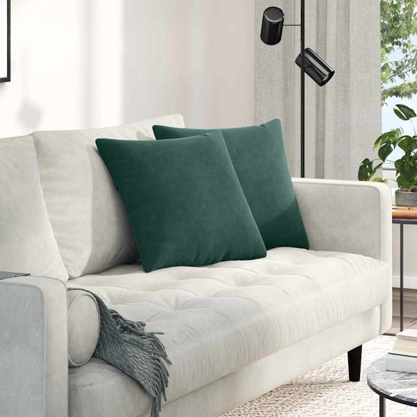vidaXL Vankúše na pohovku 2 pcs Tmavozelená 45 x 45 cm