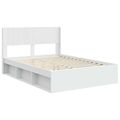 vidaXL Posteľový rám s úložným priestorom a čelom Biela 150 x 200 cm
