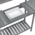 vidaXL Stôl na presádzanie s umývadlom sivý 147,5x44x139,5 cm jedľa
