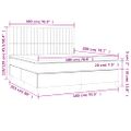 vidaXL Posteľný rám boxspring s matracom modrý 180x200 cm látka