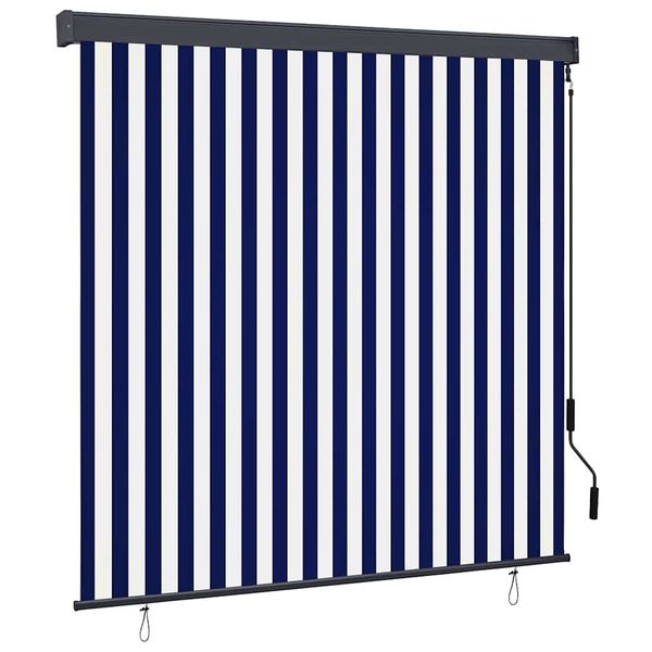 vidaXL Roleta Modrá a biela 180 x 250 cm Textil a hliník