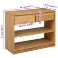 vidaXL Konzolový stolík SAUDA dub 89,5x36,5x73 cm borovicový masív