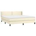 vidaXL Boxspring posteľ s matracom krémová 160x200 cm umelá koža