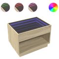 vidaXL Konferenčný stolík s nekonečnými LED dub sonoma 70x50x50 cm