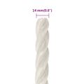 vidaXL Pracovné lano biele 14 mm 250 m polypropylén