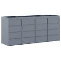 vidaXL Úložisko na 4 koše Wheelie Svetlosivá 272 x 77,5 x 121,5 cm