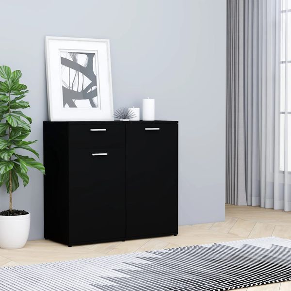 vidaXL Komoda čierna 80x36x75 cm spracované drevo