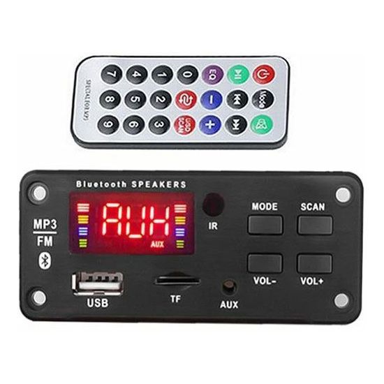 FM rádio, prehrávač MP3 s bluetooth 5.0, diaľkové ovládanie, napájanie 5-14V