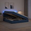 vidaXL LED úložná posteľ s matracom Modrá 140 x 200 cm Látka