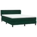 vidaXL Posteľný rám boxsping s matracom tmavozelený 140x220 cm zamat