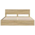 vidaXL Rám postele Sonoma dub 200 x 200 cm Inžinierske drevo