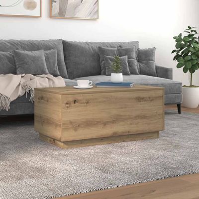 vidaXL Konferenčný stolík s LED svetlami dub artisan 90x50x40 cm