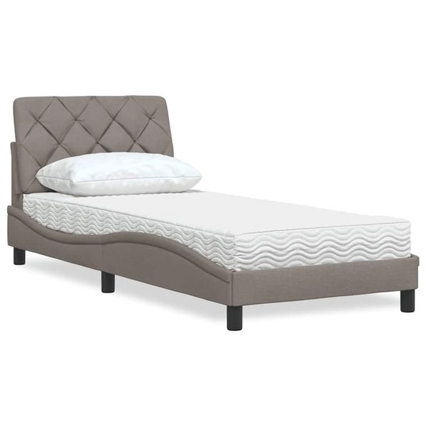 vidaXL Posteľ s matracom sivohnedá 90x200 cm látka
