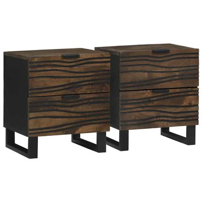 vidaXL Nočný stolík 2 pcs Orech 40 x 33 x 46 cm Kompozitné drevo