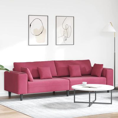 vidaXL Pohovka Víno červené 250 x 77 x 76 cm Zamat
