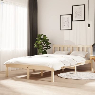 vidaXL Posteľný rám bez matraca, drevený masív 120x200 cm