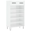 vidaXL Botník lesklý biely 60x35x105 cm spracované drevo