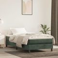 vidaXL Matrac s taštičkovými pružinami stredná tvrdosť tmavozelený 80x220x20 cm zamat
