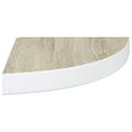 vidaXL Nástenné rohové police 4 ks dub a biele 25x25x3,8 cm MDF